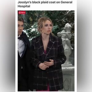 The Kooples Black windowpane coat. Size 40. Medium. Pocket. Like new